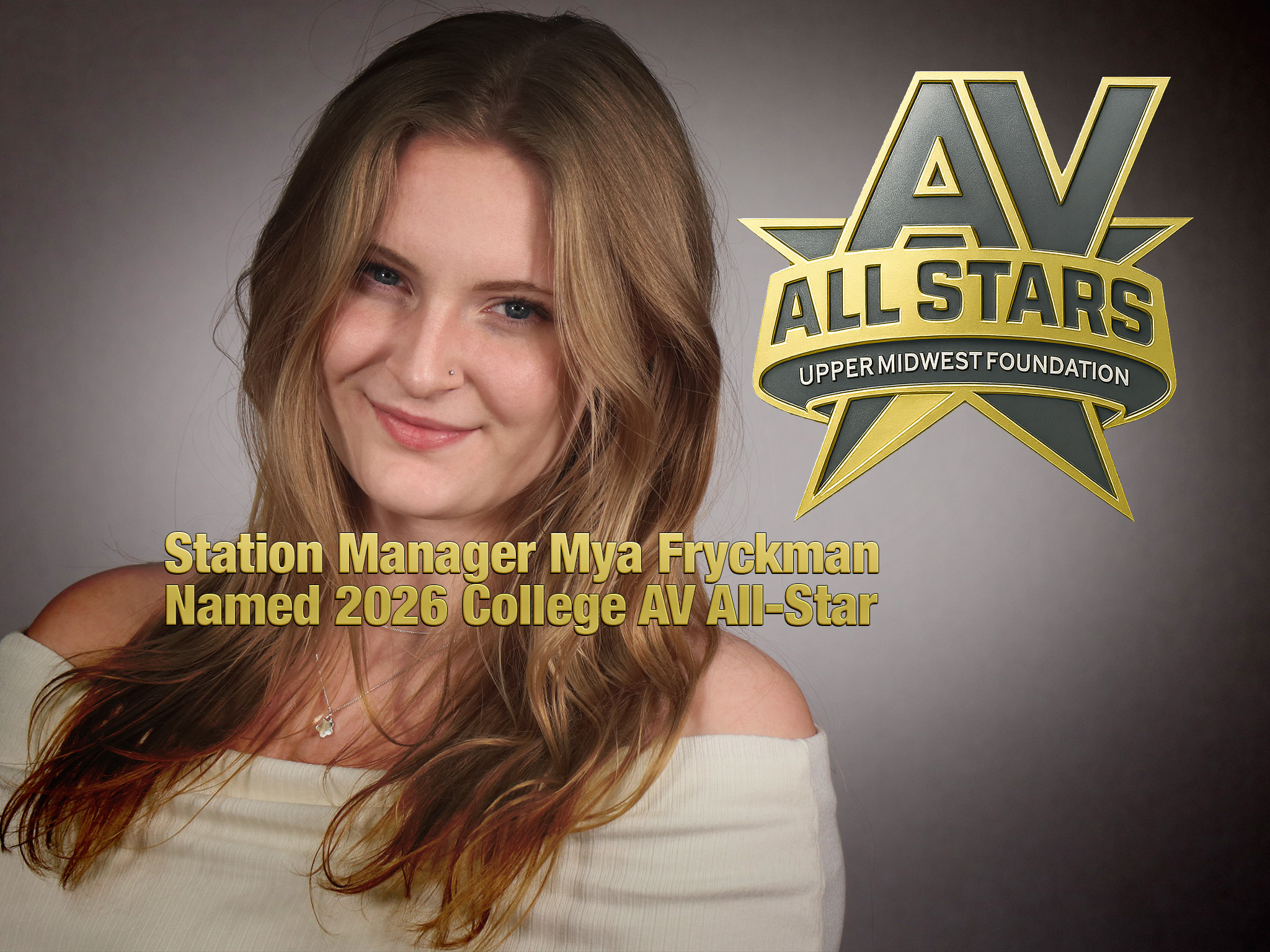 A photo of College AV All-Star Station Manager Mya Fryckman